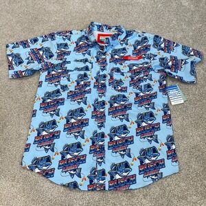 Busch Beer Shirt Men's Medium Vented Fishing Relaxed Short Sleeve Outdoor Bass